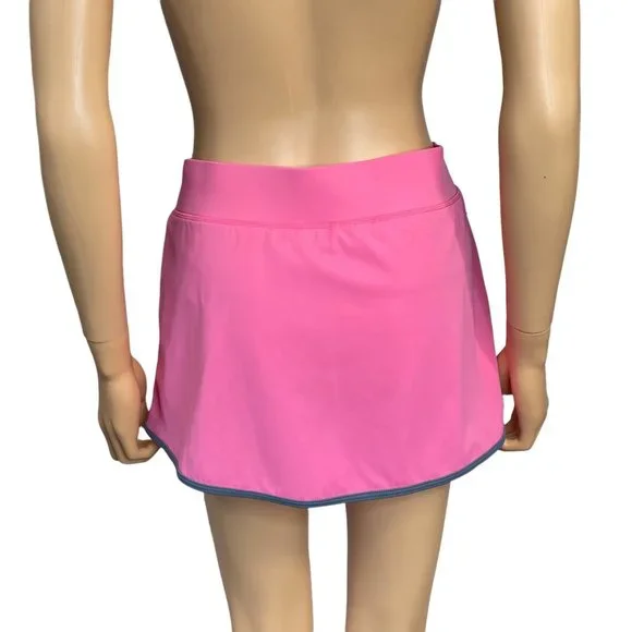 Lands End Women's 8 Skort Skirt Faux Wrap Pink Nylon - Picture 2 of 11